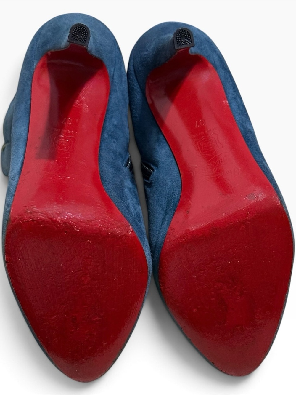 Christian Louboutin ankle boots crafted in blue suede Size 37 - Picture 4 of 9